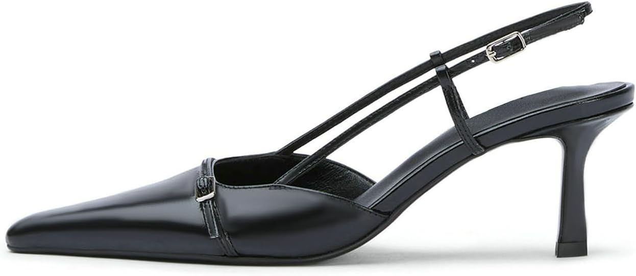 MAVMAX Slingback Heels for Women with Bow Pointed Toe Design