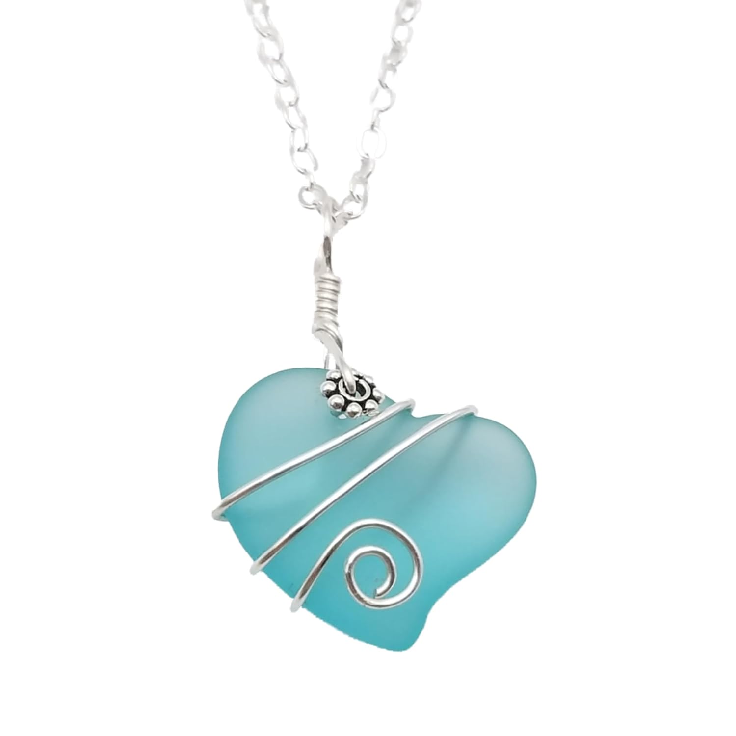 Yinahawaii Handmade Sea Glass Necklace - Unique Ocean Jewelry