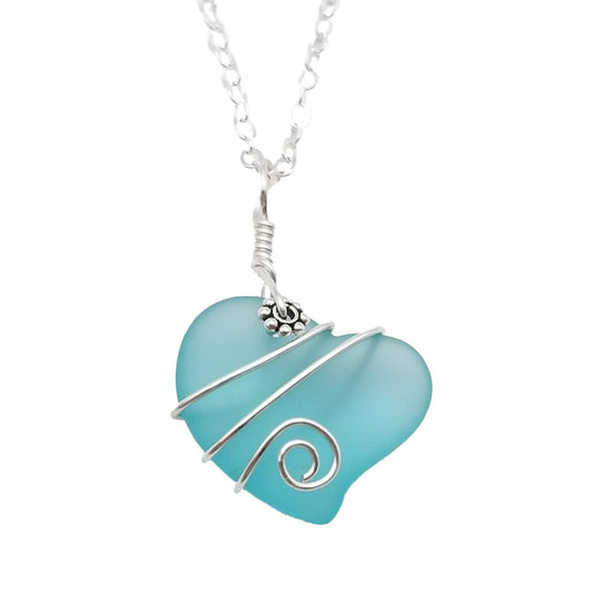 Yinahawaii Handmade Sea Glass Necklace - Unique Ocean Jewelry