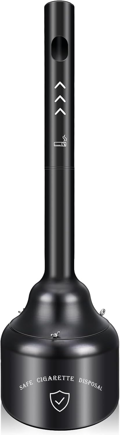 Steel Cigarette Butt Receptacle for Outdoor Cleanliness and Safety