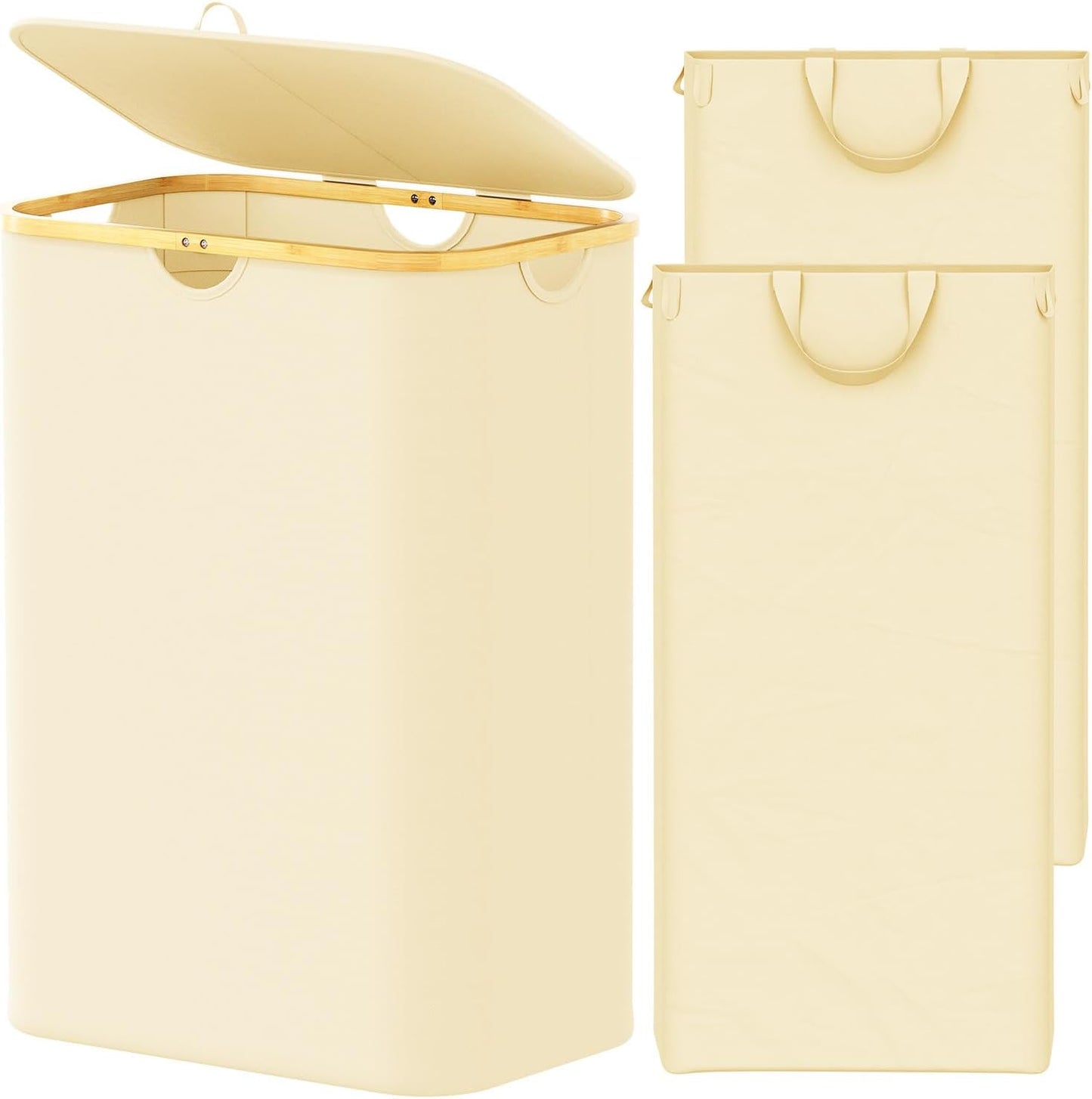 SpaceAid Double Laundry Hamper with Lid and Removable Bags