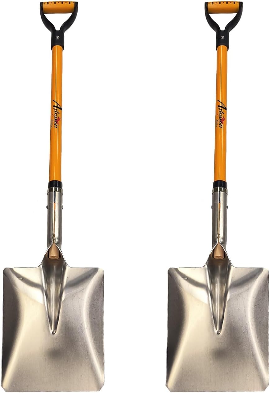Ashman Snow Shovel with Large Scoop and Heavy Duty Handle
