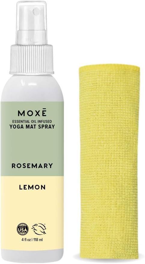 MOXE Yoga Mat Cleaner, Green Certified,  Rosemary & Lemon, Safe 4 Oz