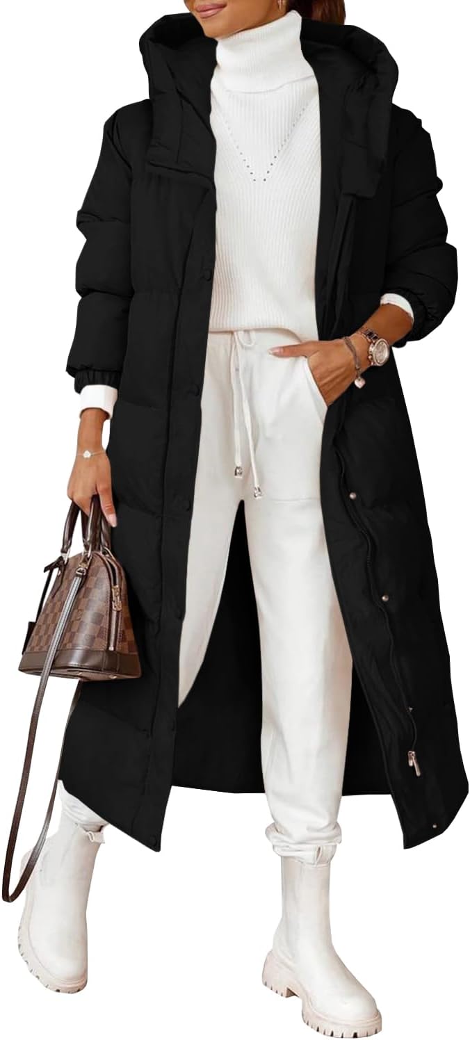 Grlasen Women Long Quilted Coat for Winter Warmth and Style