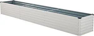 Galvanized Raised Garden Bed for Vegetables and Flowers - Beige