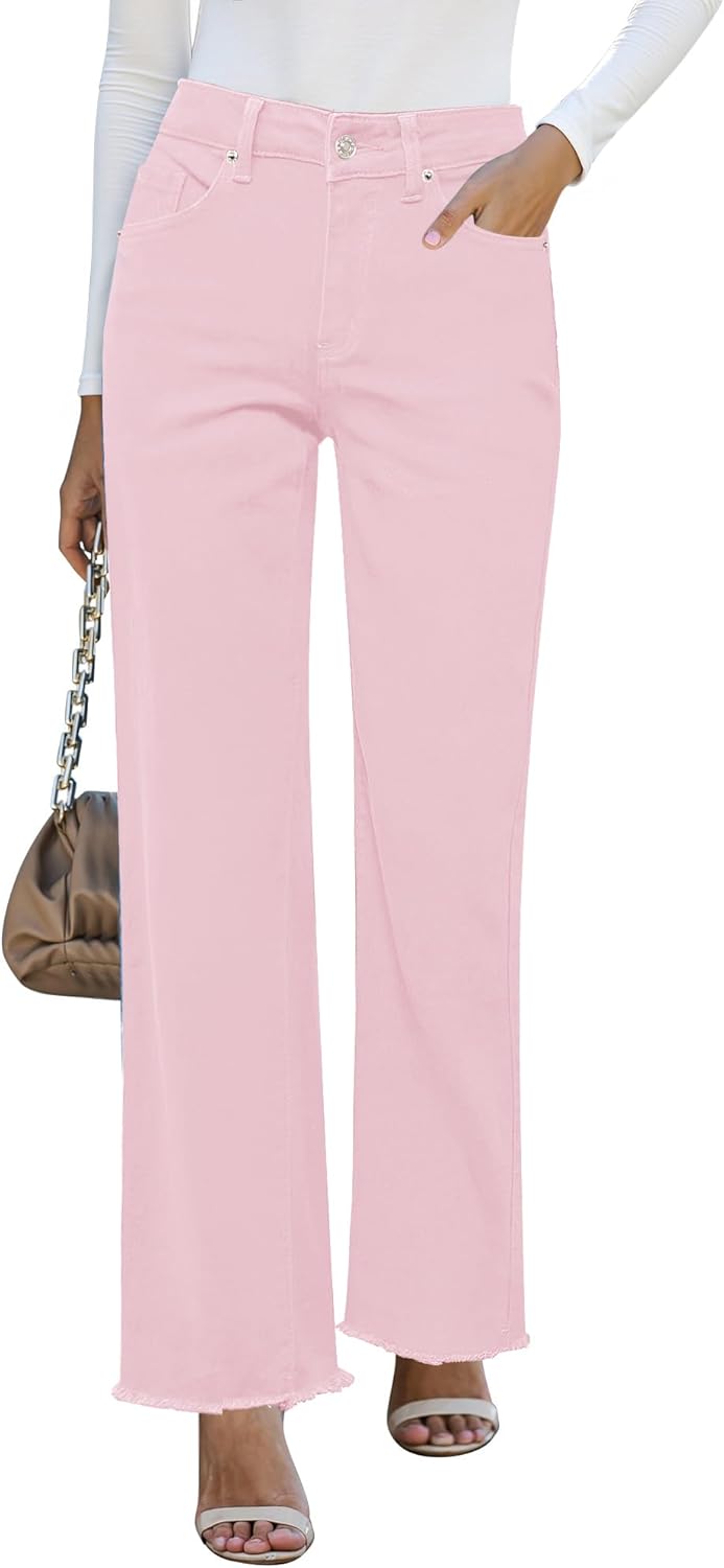 High Waisted Straight Leg Jeans for Women by GRAPENT