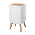 Mini White Plastic Trash Can 2.6 Gallon Slim Design - Anti-Odor