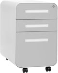 Light Grey Faceplate 3 Drawer File Cabinet with Lock - Under Desk