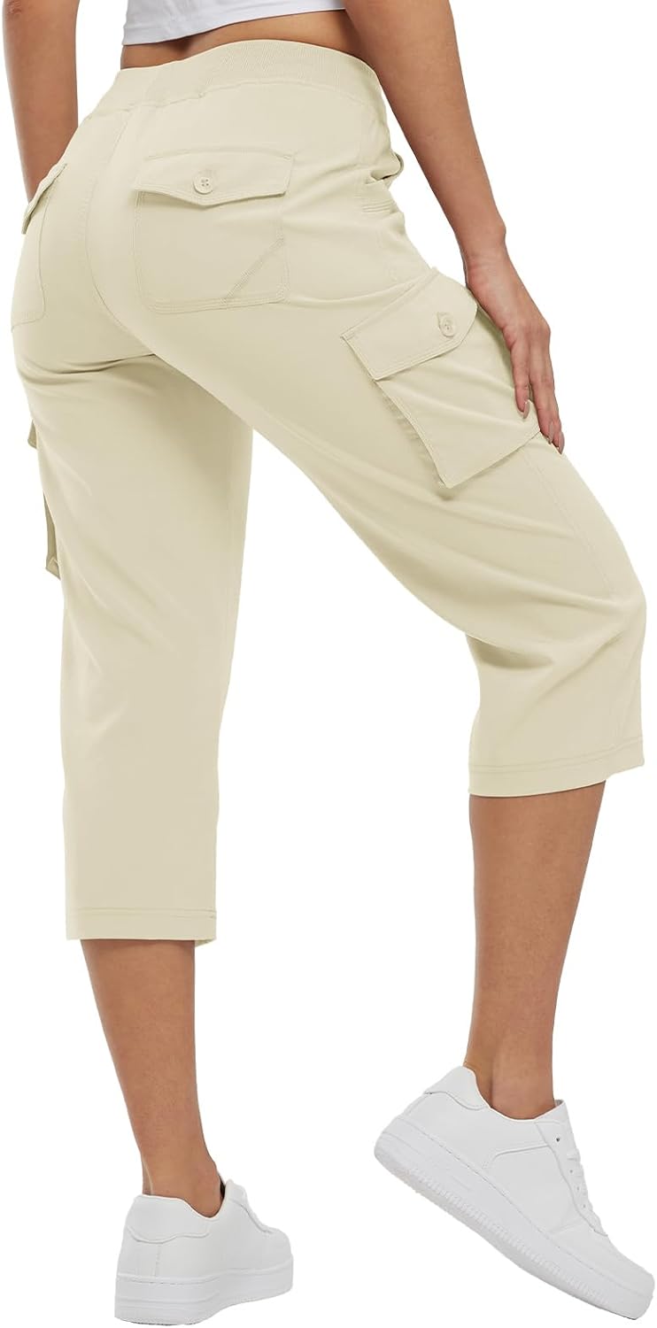 TBMPOY Womens Cargo Capris Lightweight Hiking Pants for Summer