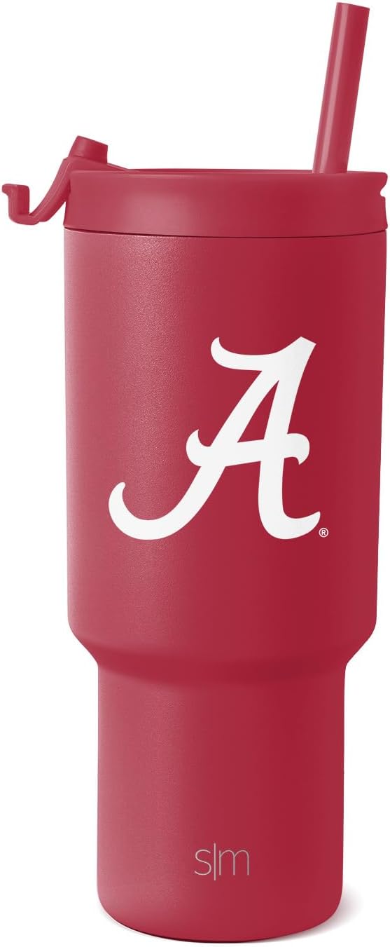 30oz Tumbler with Flip Lid and Straws for Alabama Fans