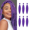 Pre-Stretched Purple Braiding Hair Extensions 26 in - Soft Yaki