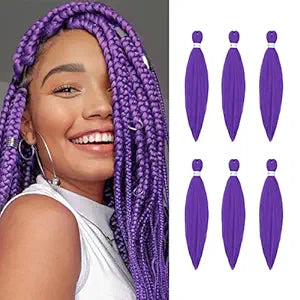 Pre-Stretched Purple Braiding Hair Extensions for Stylish Looks