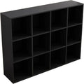 12-Cube Storage Shelf Bookcase - Wooden 3-Tier Open Bookshelf for Home