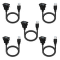 BATIGE 5 Pack Square Single Port USB 3.0 Flush Mount Extension Cable