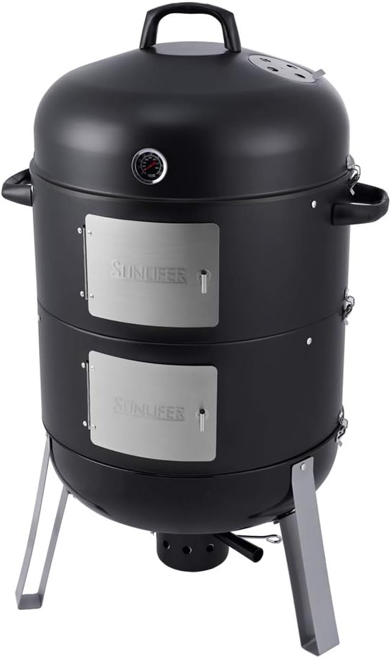 20.5 Inch Vertical Charcoal Smoker and Grill Combo for BBQ