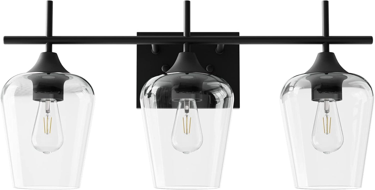VONLUCE Bathroom Vanity Light Fixture with Clear Glass Shades