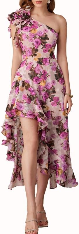 GRACE KARIN Womens Summer One Shoulder Floral Maxi Dress