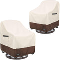 Outdoor Swivel Chair Covers 2 Pack Beige and Brown - Waterproof Fit