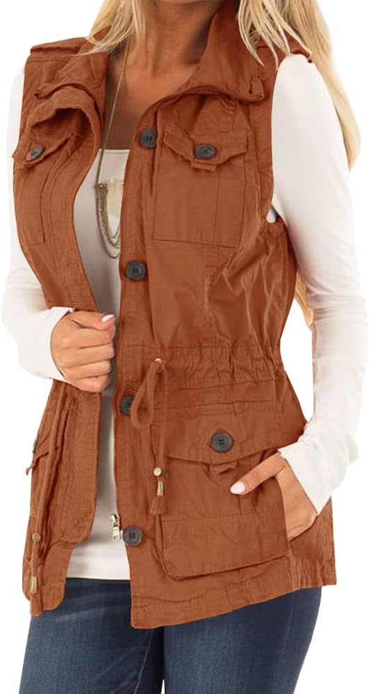Koodred Women's Casual Military Utility Vest for Everyday Style