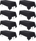 8 Pack Black Tablecloths 60 x 84 in Polyester Rectangle Table Covers