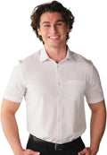 Slim Fit Athletic Short Sleeve Performance Dress Shirt - Comfortable