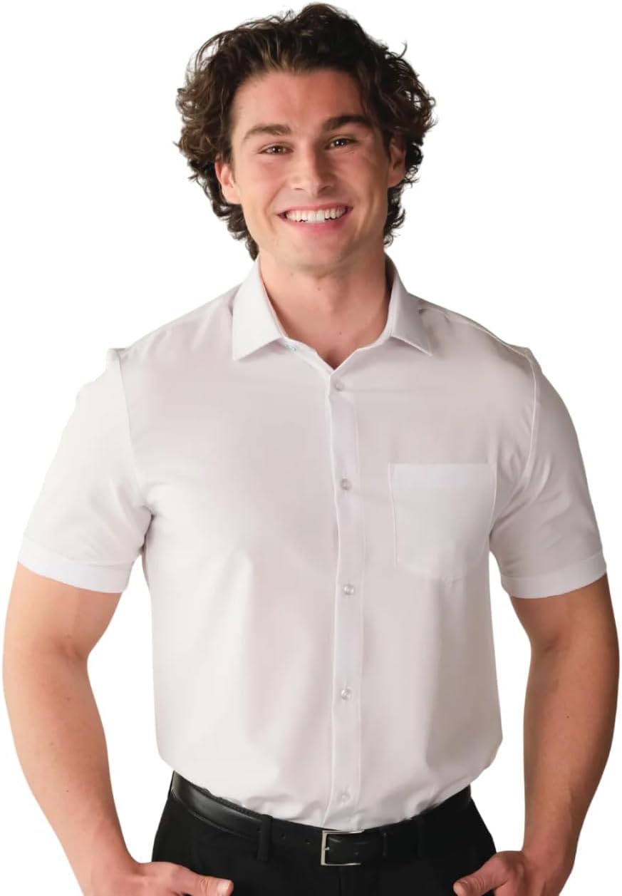 Performance Men's Dress Shirt with 4-Way Stretch Comfort