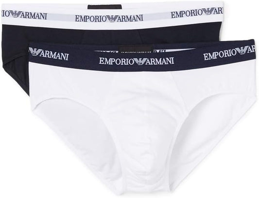 Emporio Armani Men's 2-Pack Cotton Briefs for Ultimate Comfort