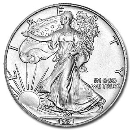 1991 American Silver Eagle Uncirculated Coin with Certificate