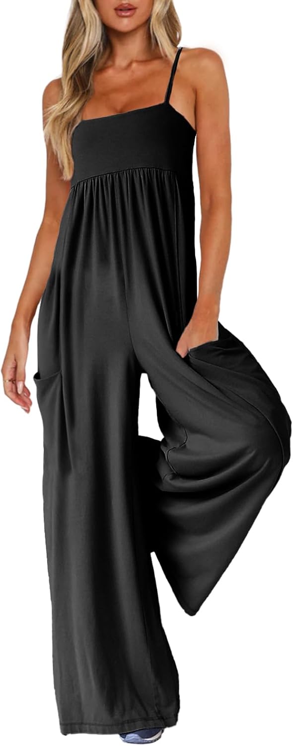 Stylish Spaghetti Strap Wide Leg Jumpsuits for Women Summer