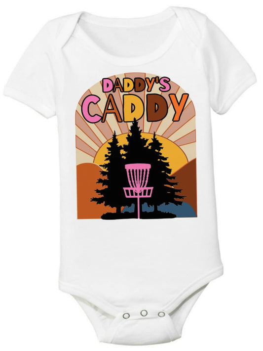DADCADDY Disc Golf Caddy Baby Onesie in Pink