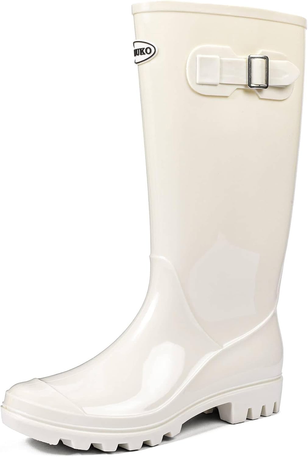 DKSUKO Women's Tall Rain Boots Waterproof Garden Rubber Boots