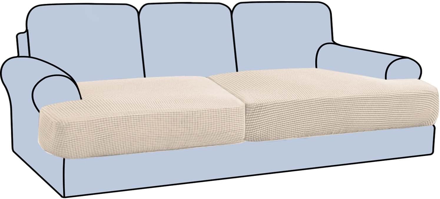 H.VERSAILTEX Stretch T Cushion Sofa Slipcovers for 2 Cushions