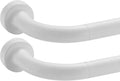 2 Pack Matte White Disc Curtain Rods 28-48 in - Wrap Around, Room