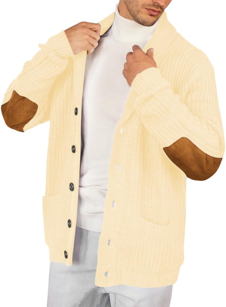 Esobo Men's Shawl Collar Cardigan Sweater for Stylish Looks