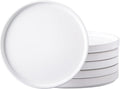 AmorArc Ceramic Plates Set of 6 8 in Matte White - Safe, Elegant