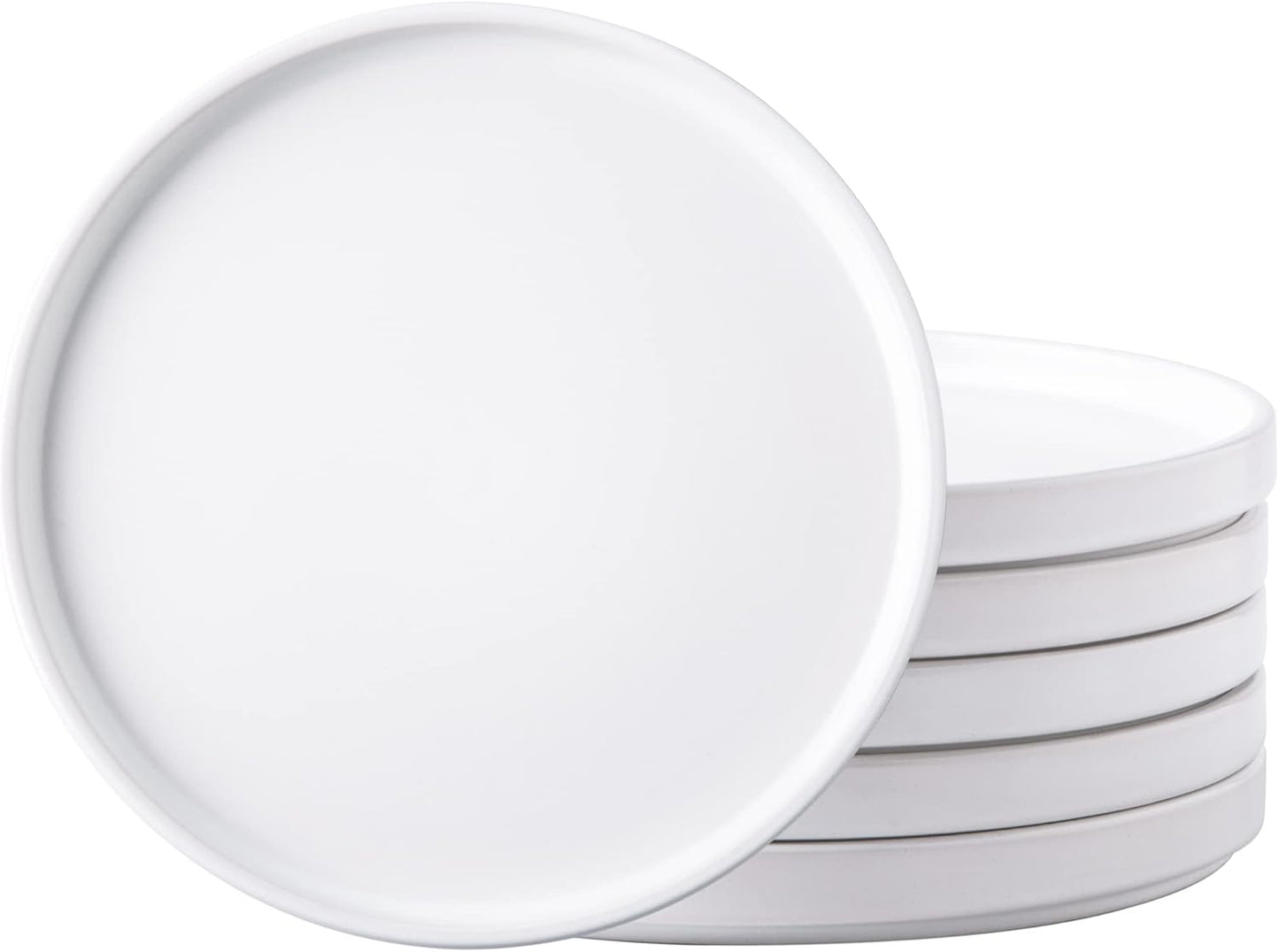 AmorArc Ceramic Plates Set of 6 - Elegant 8 Inch Dishes