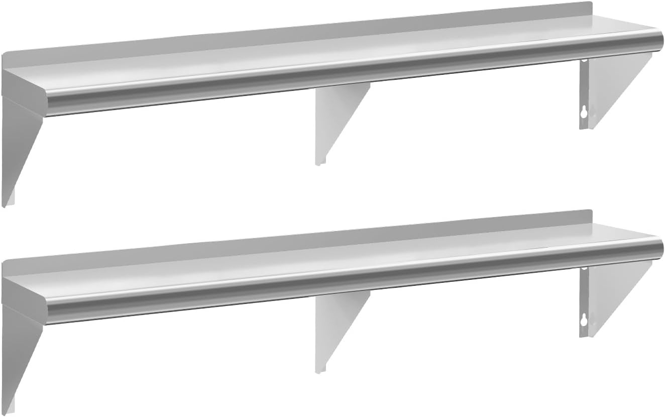 Stainless Steel Shelf 12in x 72in for Kitchen and Garage Use