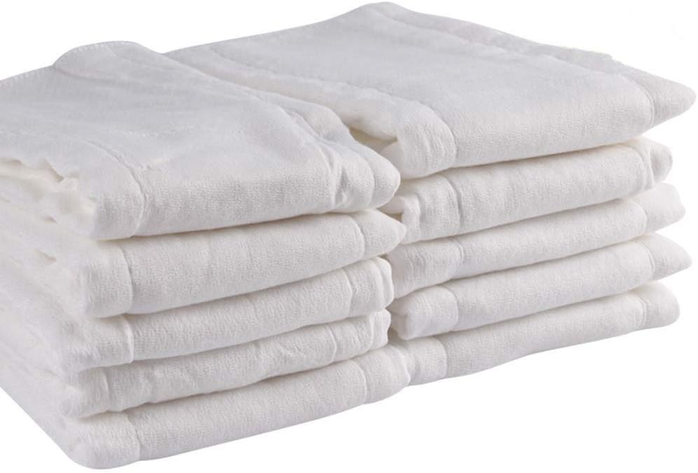 Fasoar 100% Cotton Prefold Cloth Diapers for Babies 10-35 lbs - 10/12 Count