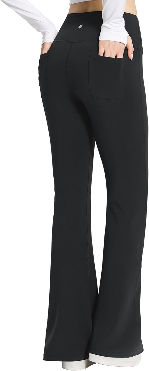 BALEAF High Waist Flare Yoga Pants with Pockets - Stylish 32 Bell Bottoms