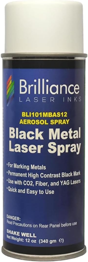 Brilliance Laser Inks 12 Oz Black Marking Spray for Metal Use