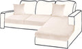 Sectional Couch Covers for 3-Piece Seat Cushion Velvet L Shape