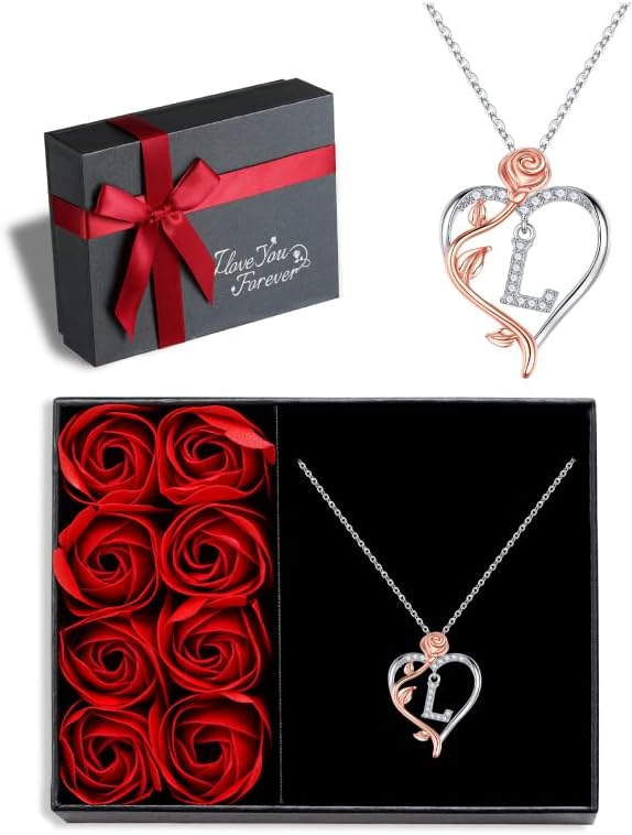 Iefil Rose Heart Necklace - Perfect Gift for Loved Ones