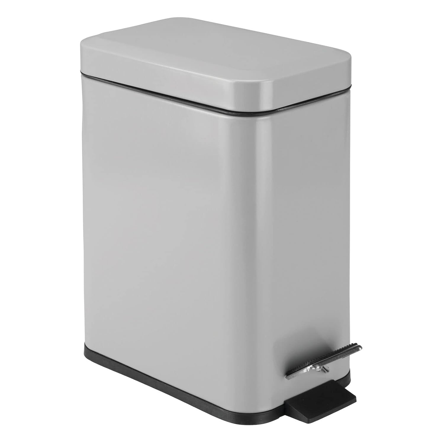 mDesign Small Modern 1.3 Gallon Rectangle Metal Trash Can