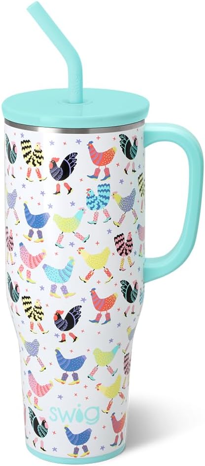 Swiglife 40oz Mega Mug: Insulated Tumbler with Handle & Straw