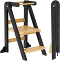 Toddler Tower Foldable Step Stool for Toddlers - Adjustable Safety