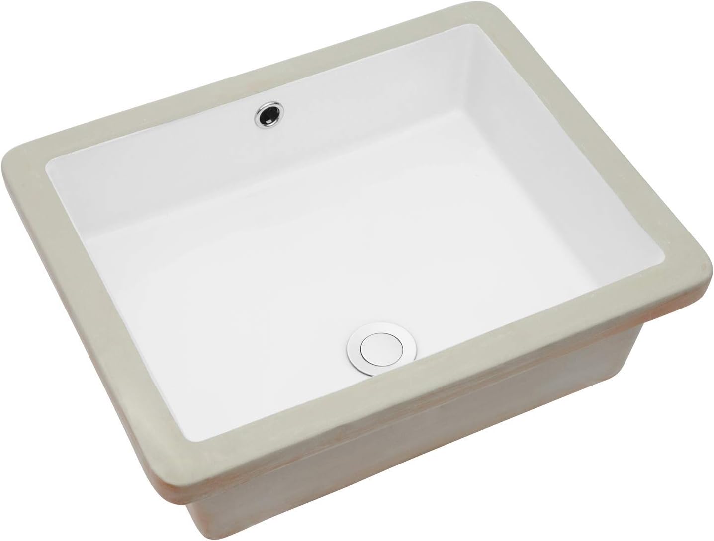 Lordear Undermount Bathroom Sink 20x16 Inch White Ceramic Basin