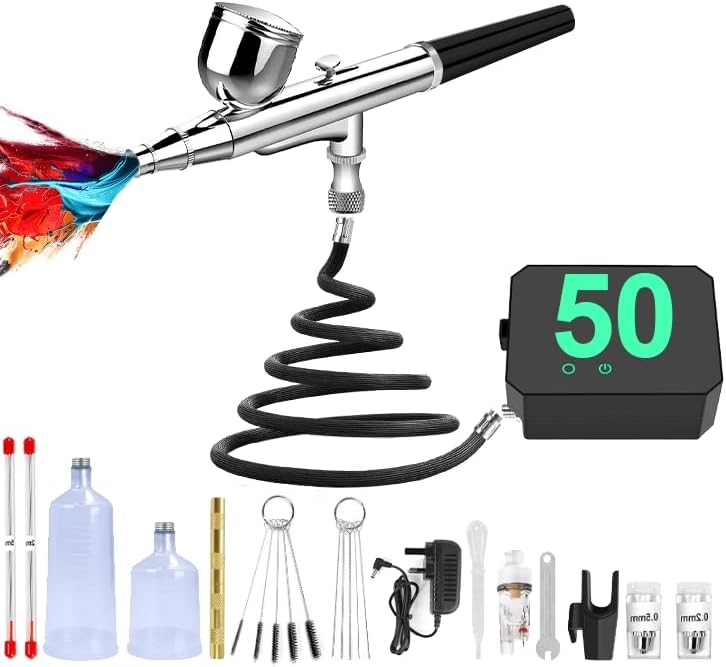 Portable High-Pressure Airbrush Kit for Precision Painting