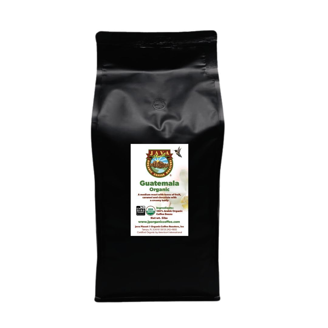 Low Acid Organic Coffee Whole Bean Guatemalan Medium Roast 5LB