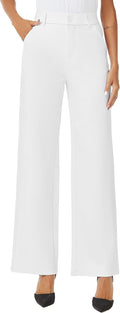 Womens High Waist Wide Straight Leg Trousers - Versatile Work & Casual