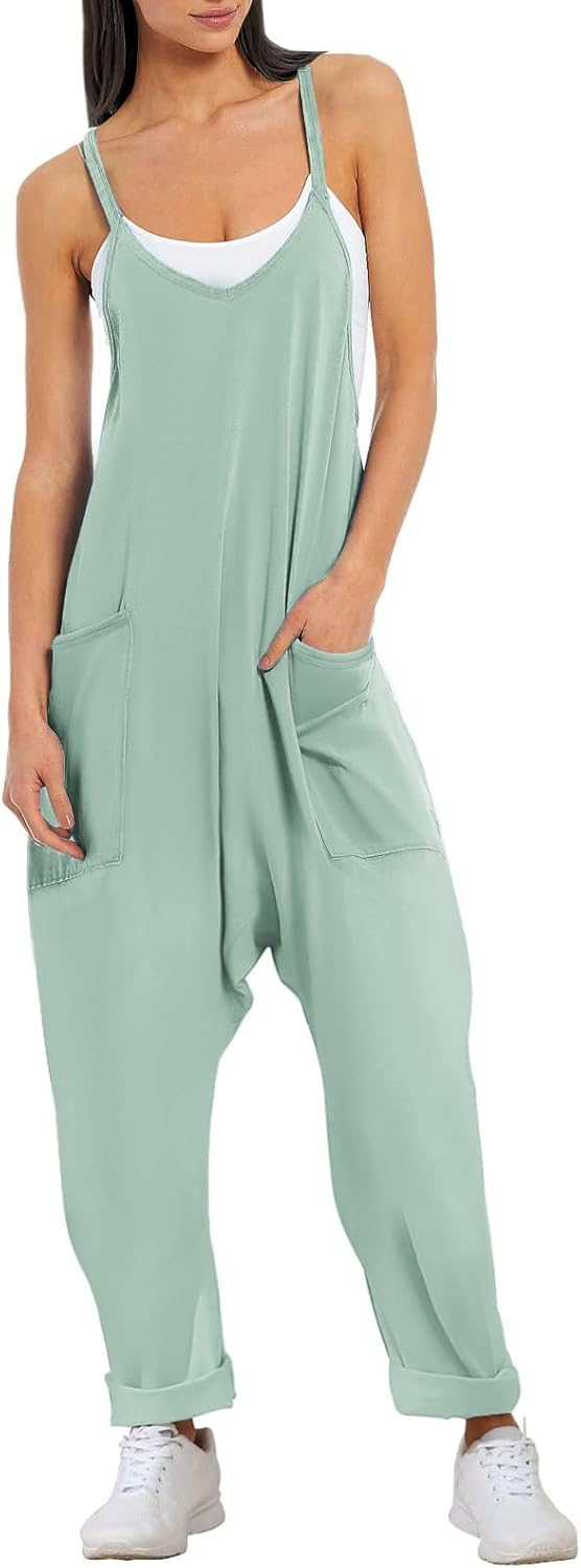Ekouaer Womens Sleeveless Jumpsuit for Casual Summer Style